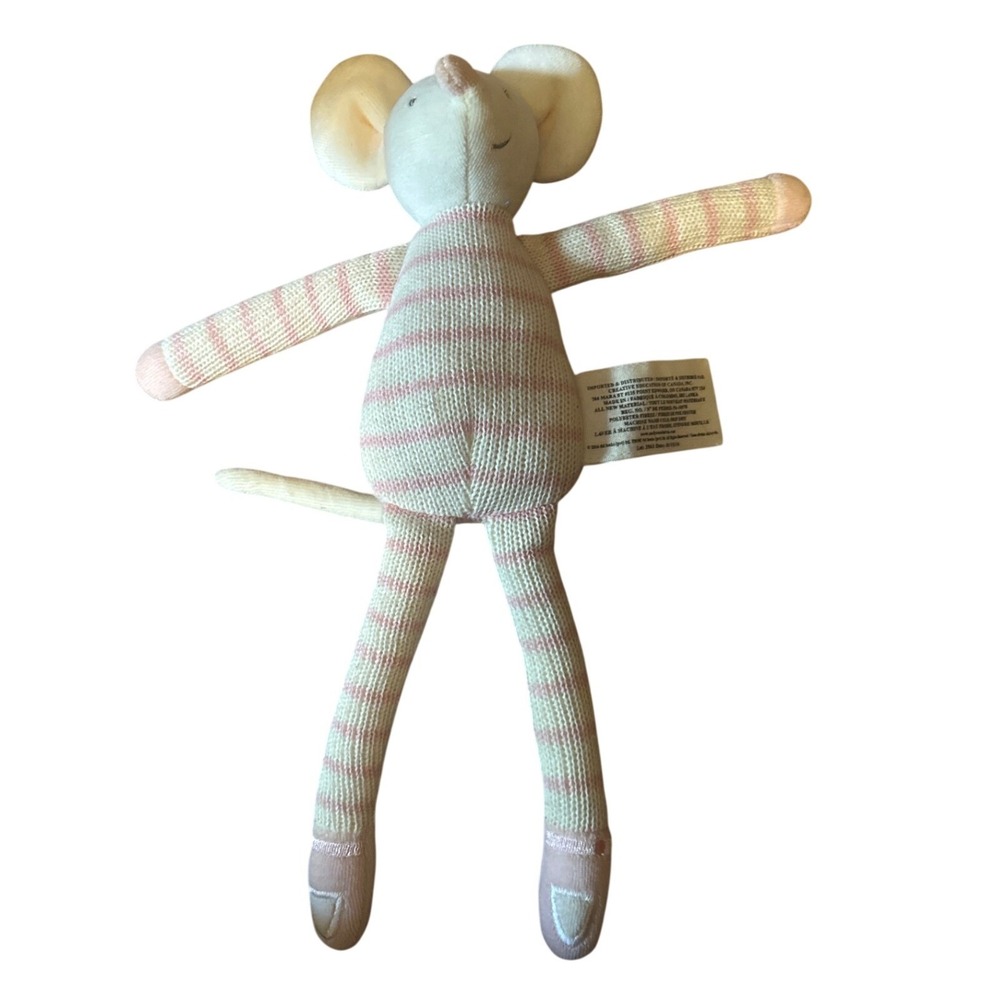 Creative Education Canada Great Pretenders long Mouse Plush Pink Stripe Knit Toy